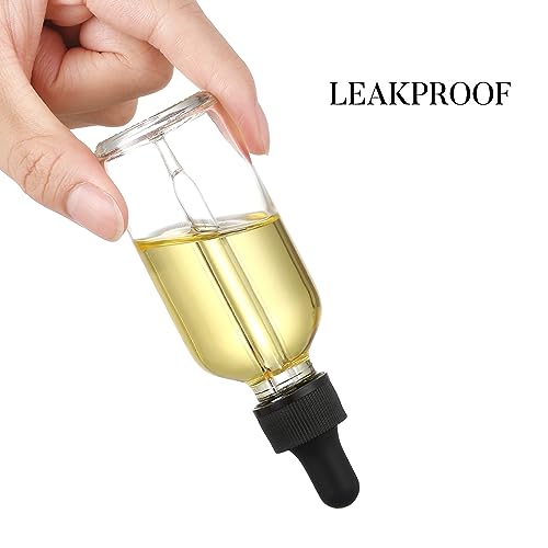 12 Pack 2oz Glass Dropper Bottles w/ Funnels & Labels