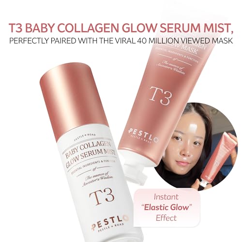 PESTLO T3 Glow Collagen Set: Mist + Glow Mask ? Dual Vegan Collagen Boost for Elasticity, Firmness & Radiant Skin