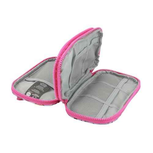 Bioworld Hello Kitty Flying Saucer Print 4" Pink & Purple Tech Cable Organizer Travel Case