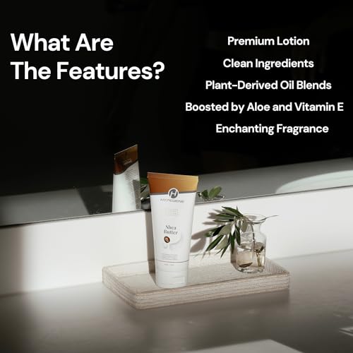Shea Butter Lotion - Deep Hydrating Daily Moisturizer - Non-Greasy Organic Paraben Free Rich Shea Butter Hand Lotion & Vegan Body Lotion For Dry & Sensitive Skin (6oz)