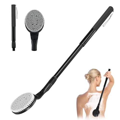 Back Scrubber for Shower,25" Long Handle Shower Brush for Body Exfoliator and Deep Clean,Back Washer for Shower for Men,Women and Elderly