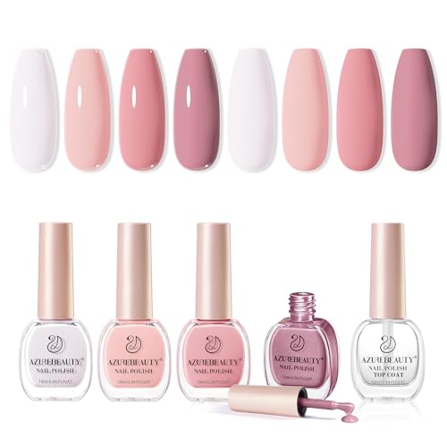 AzureBeauty A2-Nude Pink Nail Polish Set - 4 Colors, Nude Pink Shades