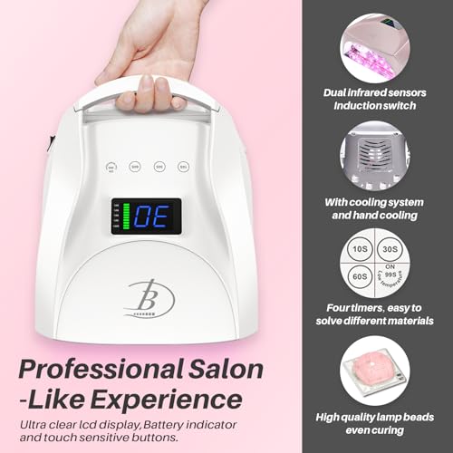 96W Cordless Nail Lamp with Remote Control & Cooling Fan