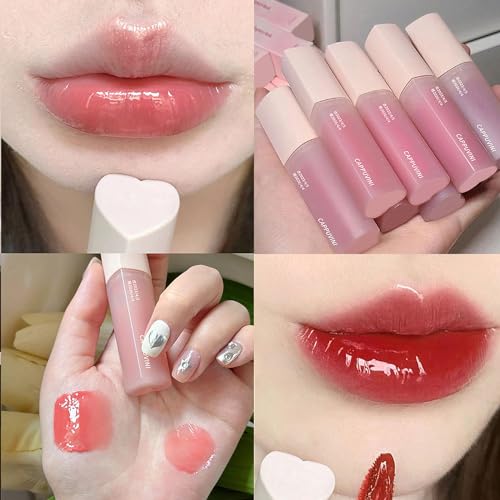 Juicy Lasting Tint Lip Gloss Set - 6 Colors, Glossy Hydrating