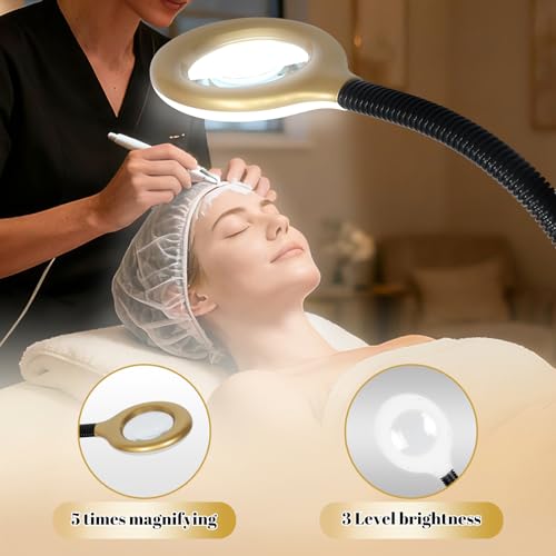 Professional Facial Steamer with Adjustable Height, Magnifier Light