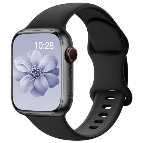 Sport Silicone Band Compatible with Apple Watch Bands 40mm 38mm 41mm 44mm 45mm 42mm 49mm Women Men,Soft Wristband Waterproof Replacement Sport Strap for iWatch Bands Series 9 8 7 6 5 4 3 2 1 SE Ultra