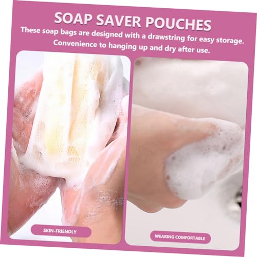 30-Piece Drawstring Soap Foaming Nets - White Mesh Bags