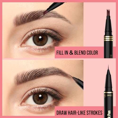 Eyebrow Pencil 2-in-1 Dual-Ended Microblading Pen Light Brown