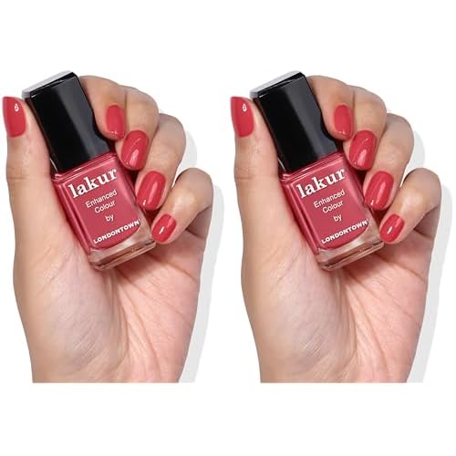 LONDONTOWN Blush Red Cr?me Nail Polish, Flushed Cheeks lakur, Vegan Chip-Resistant Long-Lasting Nail Lacquer, 40 fl oz (Pack of 2)