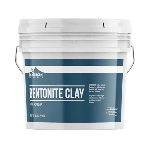 Earthborn Elements Bentonite Clay Powder, 1 Gallon Bucket, Pure Sodium Bentonite, Home Spa