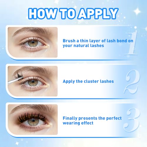 Lash Clusters Wispy Eyelash Clusters DIY Eyelash Extensions 10-16MM C Curl Natural Individual Lashes Fairy 120Pcs Manga Lashes Cluster, DIY Lash Extensions at Home (K02)