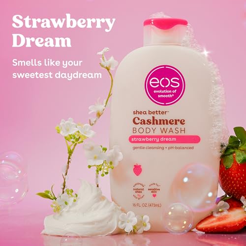 EOS Strawberry Dream Body Wash 16oz – Creamy Gel with Shea Butter & Moisturizing Formula — Pack of 1
