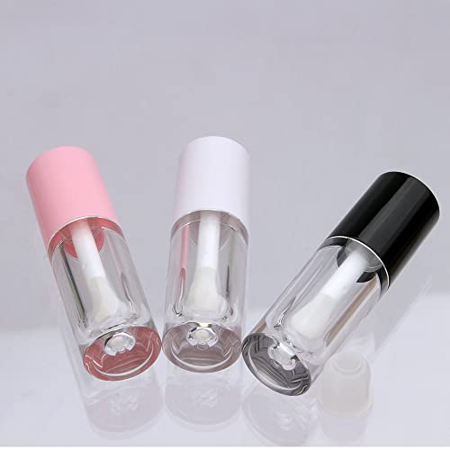 COSIDEA 14pcs Empty 6ml big doe foot wand Chunky lip gloss tubes for DIY lipgloss,Pink round lipgloss containers tubes with thick wand (Pink)