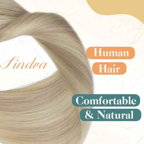 Sindra Wire Hair Extensions Real Human Hair Ash Blonde Highlights Bleach Blonde Human Extensions 70g 16 Inch Hairpiece With Clip Ins Invisible