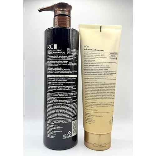 RG3 RGIII RED GINSENG PREMIUM HAIR LOSS PREVENTION SHAMPOO (520ml) + RGIII VOLUME TREATMENT (250ml) set for all gender and age
