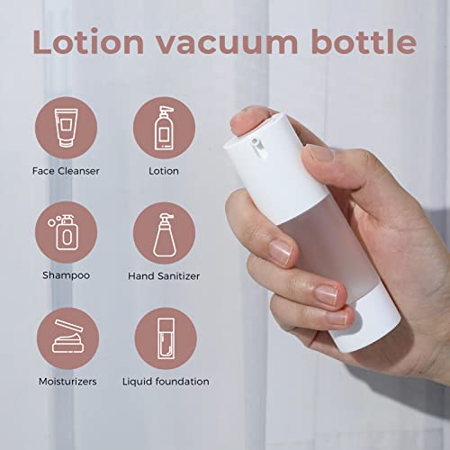 Airless Pump Bottles 30ml Travel Size, Pack of 6 Frosted