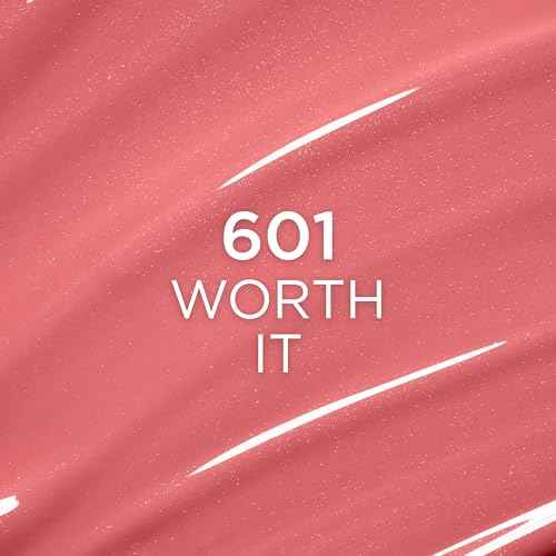 L'Oreal Paris Plump Ambition Hyaluron Lip Oil, 24 HR Lip Gloss with Hyaluronic Acid, Volumizing Formula with Glass-Like Shine, Worth It 601, 0.16 Fl Oz