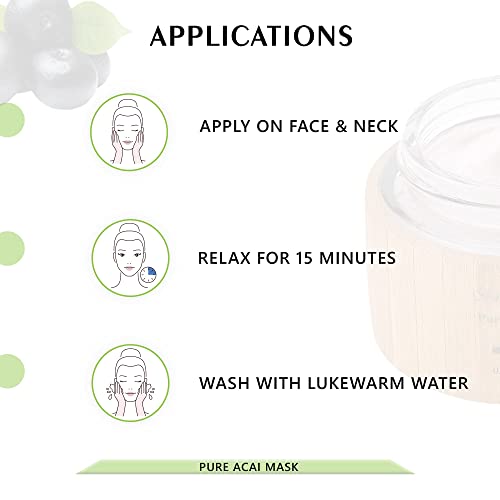 Shira Shir-Organic Pure Acai Facial Mask For Nourished Smoother and Radiant Skin With Organic Anti-Aging Formula Leaves Skin Hydrated Helpful for Sensitve Skin. (50 ML)