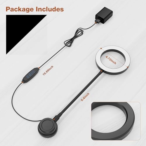 LED Ring Light Vanity Mirror with Gooseneck & Suction Cup