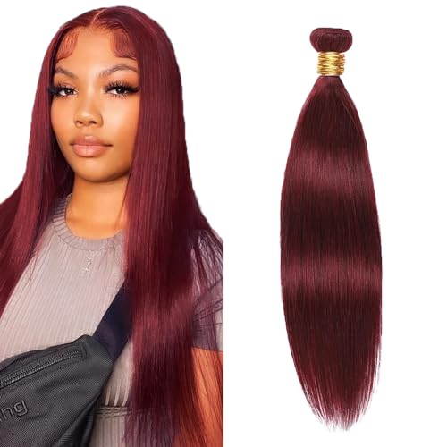 #99J Burgundy Straight Hair Bundle - 32 Inch Unprocessed Brazilian Hair