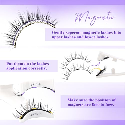 Magnetic Eyelashes with Applicator - Reusable, No Glue, Waterproof (4 Pairs)