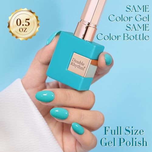 Double Rhythm 15ml Gel Nail Polish - Teal Translucent Pastel