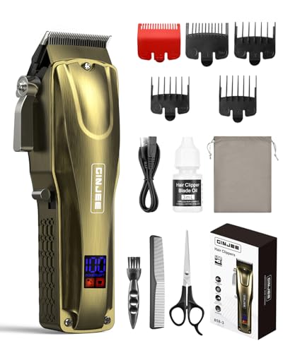 GinJee Cordless Hair Clipper for Men - 7000RPM, 5Hr Battery