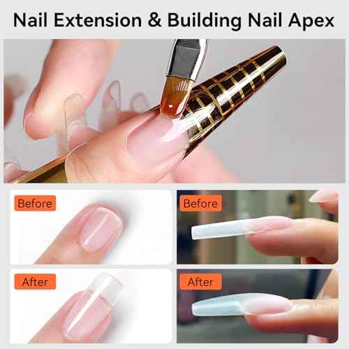 Makartt Clear Gel Builder: Nail Extension, Strong, Self-Levelling, Long Lasting for Strengthener Sculpture Broken Nails Repair Protection, UV LED Lamp Cure Required, Home Salon DIY Manicure 1.06 oz