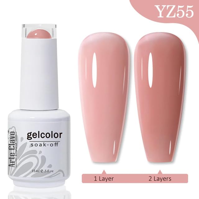 Arte Clavo 15ml Icy Jelly Gel Nail Polish Peach Pink Nail Polish Colors For Uv Light UV LED Soak Off Polish Home DIY Manicure Nail Salon Varnish YZ55…