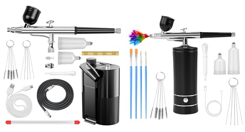 Cordless Airbrush Kit 50 PSI with Air Compressor & 3 Paint Cups