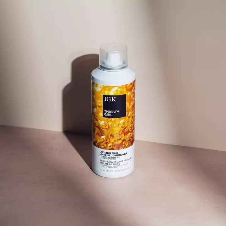IGK THIRSTY GIRL Coconut Milk Leave-In Conditioner | Hydrate + Strengthen + Frizz Control | Vegan + Cruelty Free | 5 Oz