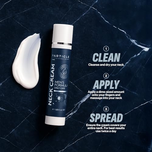 Particle Neck Cream, Daily Skin Care for Men with Collagen, Hyaluronic Acid, Retinol, Vitamin E, Moringa Oil & Shea Butter for Health Skin Support, Hydrating Men¡¯s Body Lotion, 1.7 fl oz
