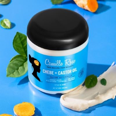 Camille Rose Black Castor Oil + Chebe Curl Cream 2-Pack, 8 Oz
