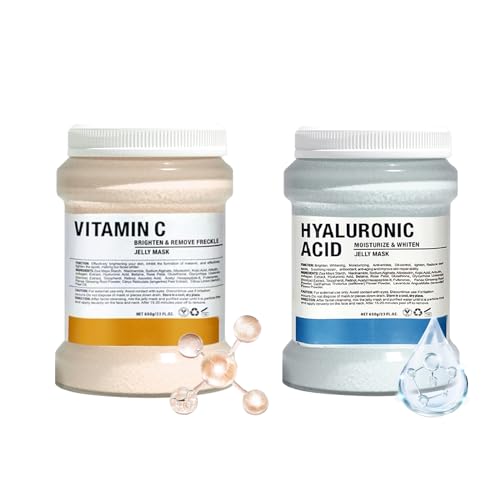 Jelly Mask Hydrating Deep Cleaning Detoxing Healing and Relaxing Premium Modeling Rubber For Facials Professional Set - 2 Treatments(Hyaluronic Acid,VC)