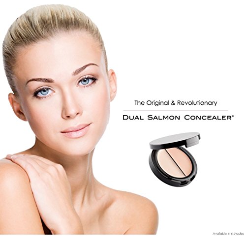 EVE PEARL Dual Salmon Concealer Full Coverage Under Eye Concealer Smooth Skin Treatment Brighten Makeup Hydrate Skincare (Tan)