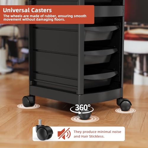 7-Layer Salon Trolley Cart with 6 Drawers & Wheels