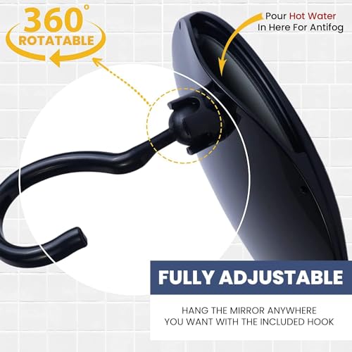 MIRRORVANA Dual Anti Fog Shower Mirror 8" - Fogless Shaving