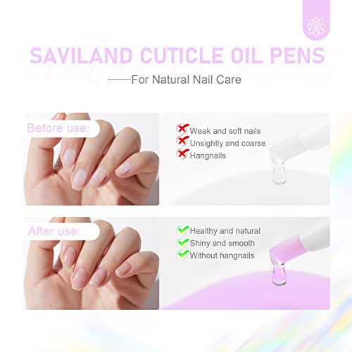 SAVILAND Natural Cuticle Oil Pen Set – Vitamin E & Plant-Based Nourishment for Damaged Nails