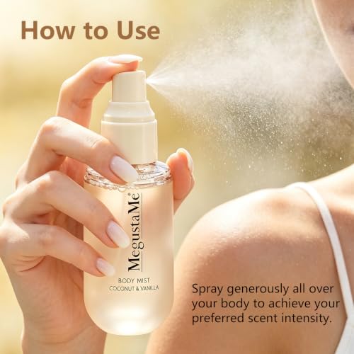 Coconut Vanilla Body Mist for Women - Travel Size, Vegan & Paraben-Free Perfume Spray