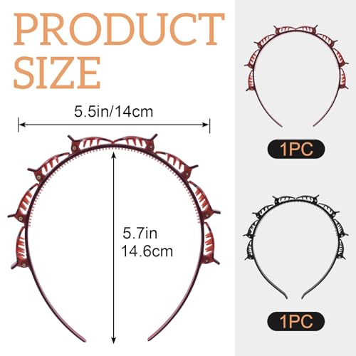2Pc Hair Clip Headband with Double Layer Teeth for Bangs