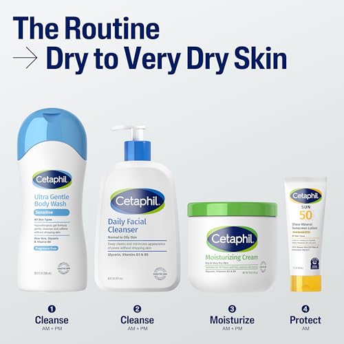 Cetaphil Moisturizing Cream for Dry Skin, 16oz 2-Pack