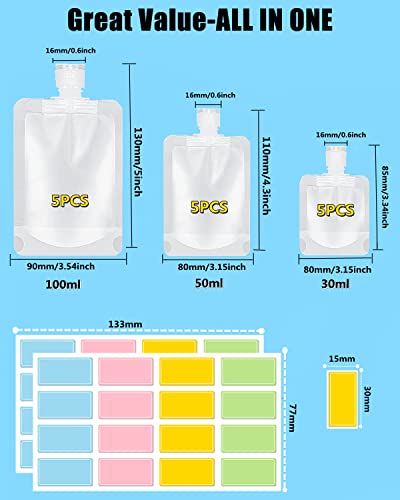 17-Piece Travel Toiletry Pouches, TSA-Approved Leak-Proof
