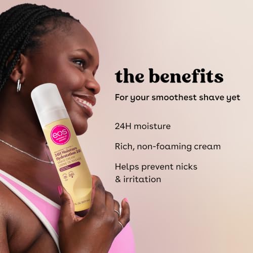 eos Shea Butter Vanilla Bliss Shave Cream 7oz Pack of 2 - 24H Moisture, Hypoallergenic