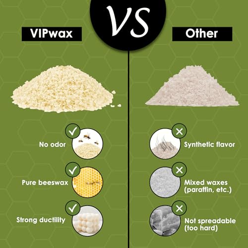 VIPwax 1LB Natural Organic Beeswax Pellets for Candle Making