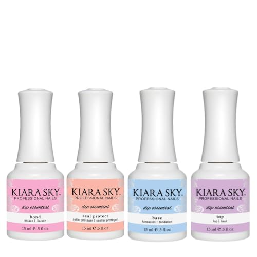 Kiara Sky Liquid Dip Essentials Steps 1-4 Kit - Bond, Base, Seal & Top