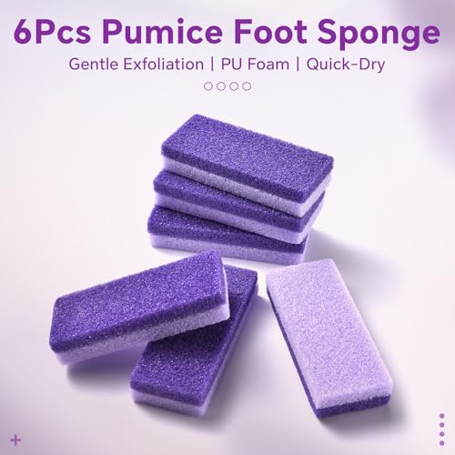 6PCS Double-Sided Pumice Foot Scrubber Set for Smooth Skin