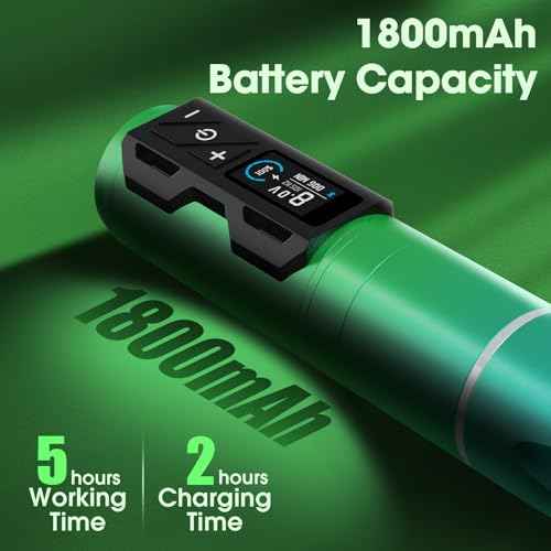 INKin Tattoo Machine Kit, CL4 Wireless Tattoo Pen 4.0mm Stroke Length with 2Pcs 1800mAh Battery Power Supply Brushless Motor Cordless Tattoo Gun for Artists and Beginners