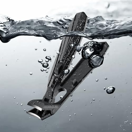 FERYES Curved Head Toe Nail Clippers for Thick Nails for Seniors - Ergonomic Senior-Friendly Finger Nail Clippers with Catcher, Sharp Toenail Clipper for Thick Toenails with Safety Locker (Black)