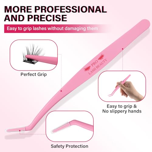 Eyelash Extension Tweezers Kit 3-in-1 DIY Lash Applicator Tool
