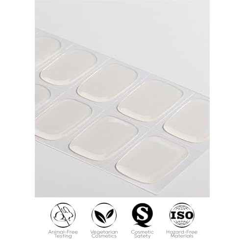 Semi Cured Gel Nail Strips - UV Light Gel Nail Stickers - 20 Long Lasting Salon Quality Wraps (Transparent Dew Drop)